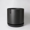 Empty black Kuro planter with tray
