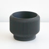 Black Cedar planter with a ribbed finish