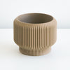 Mocha Cedar planter with a ribbed finish
