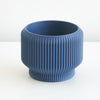Midnight blue Cedar planter with a ribbed finish