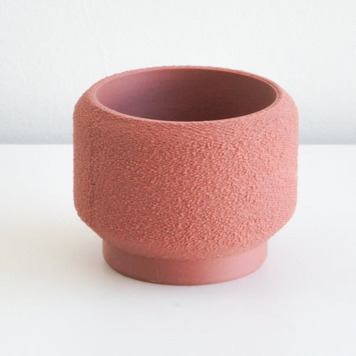 Salmon Cedar planter with a textured finish