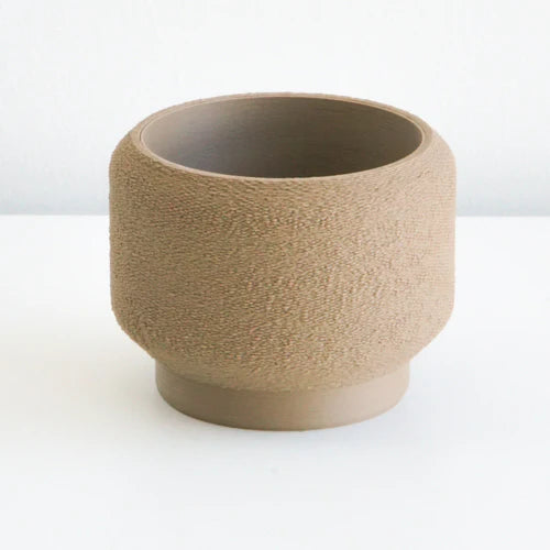 Mocha Cedar planter with a textured finish