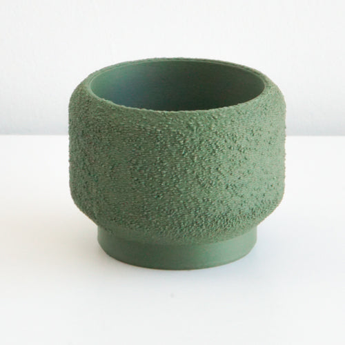 Olive Cedar planter with a textured finish