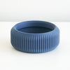 Midnight blue Cedar saucer with a ribbed finish