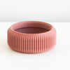 Salmon Cedar saucer with a ribbed finish