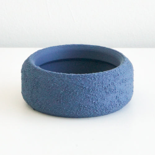 Midnight blue Cedar saucer with a textured finish