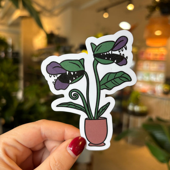 Spooky Venus Fly Trap Vinyl Sticker