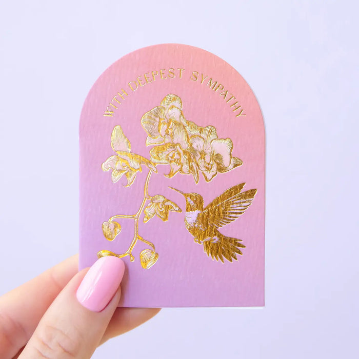 Deepest Sympathies | Mini Card with Hummingbird