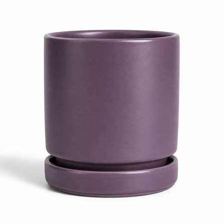 Grape Momma Pots cylinder pot with water tray