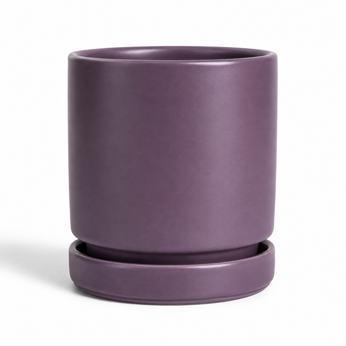 Grape Momma Pots cylinder pot with water tray