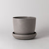 Empty wheat husk planter with saucer, larger size