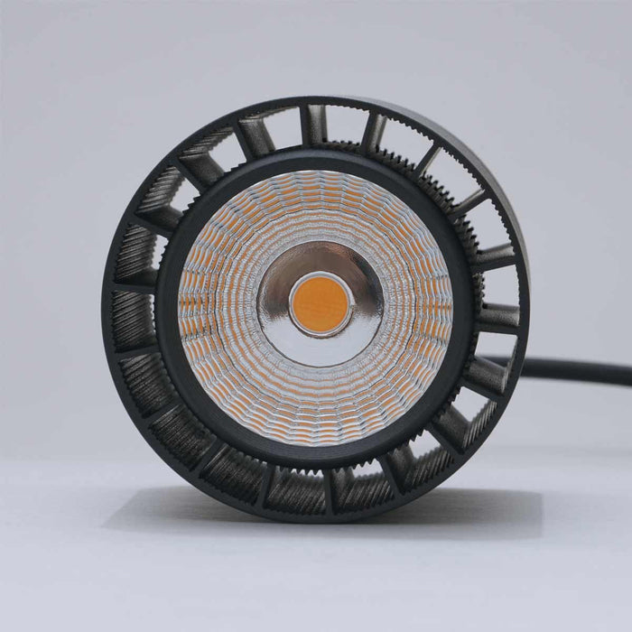 Underside of a black Aspect LED grow light