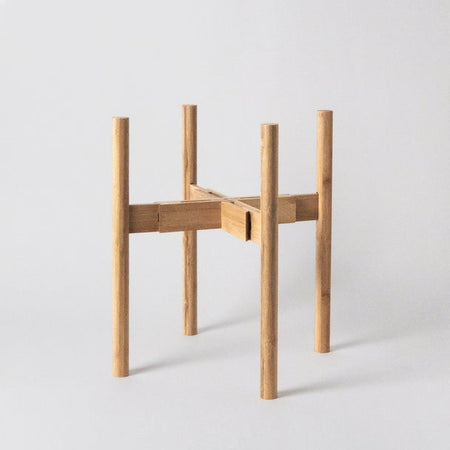 Light bamboo plant stand