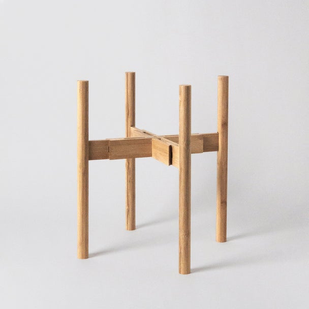 Light bamboo plant stand