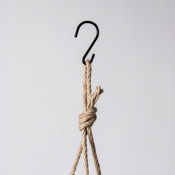 Hanging planter rope and hook